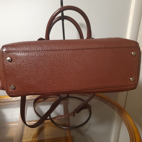 Kate Spade ♠️ Brown Leather Brighton Park Satchel Bag with Crossbody Strap - Picture 11 of 12